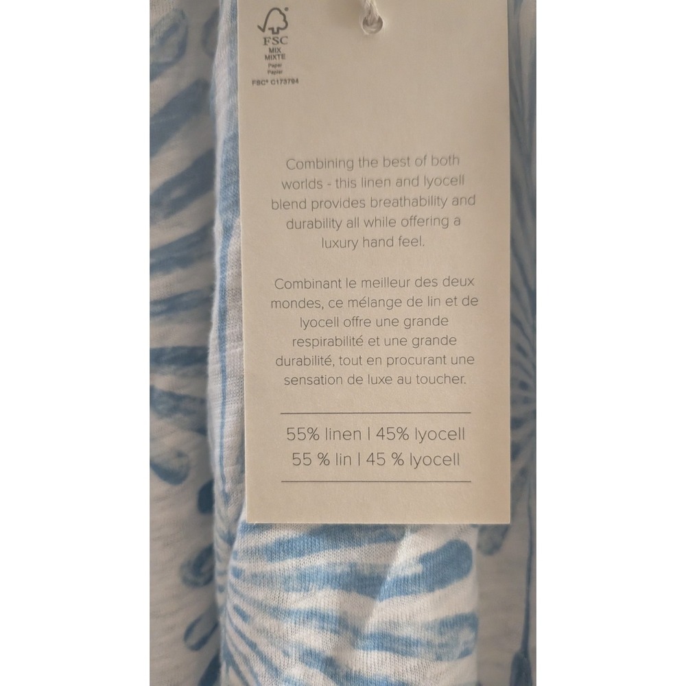 NEW Joie Linen Blend Tank Top Blue White Coastal Beach Vacation Small Breezy - Picture 3 of 4